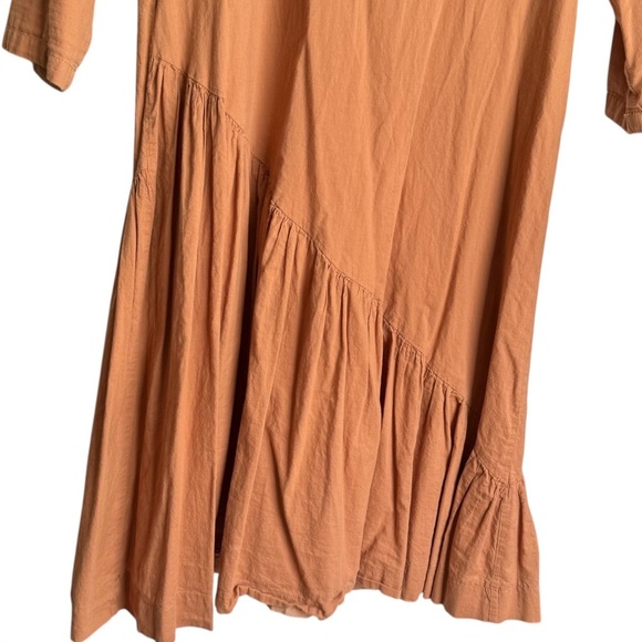 The Lines In Between Copper Asymmetrical Knee Length Dress Women’s XS Boho - Picture 5 of 7
